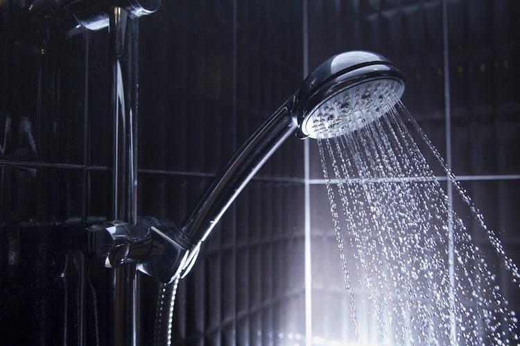 shower head pouring water