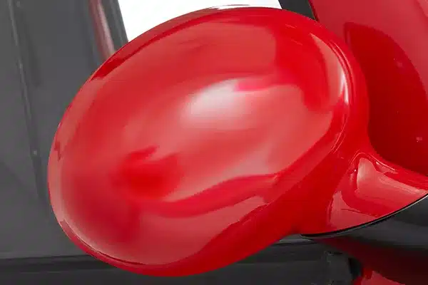 red car mirror