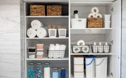 bathroom comfortable storage organising