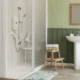 A walk-in shower