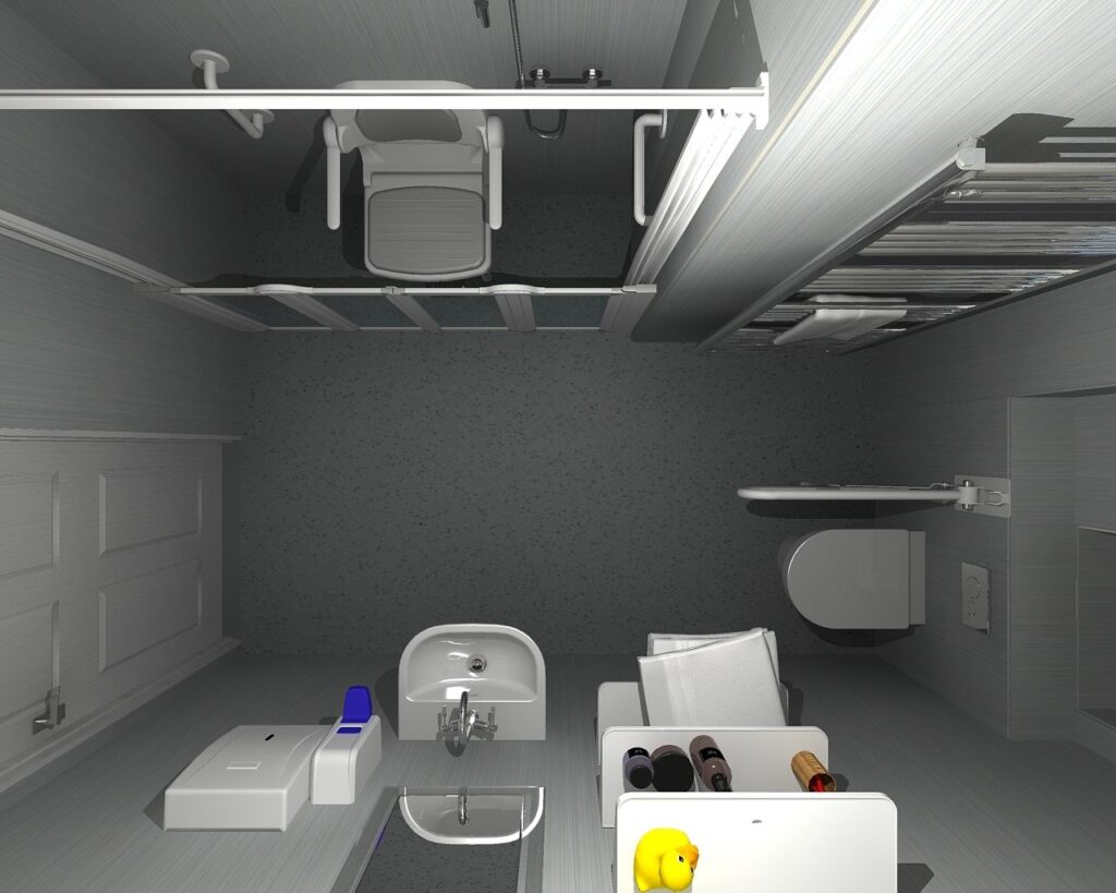 3D CAD design of Room 1 at Horsfall House, produced before installation began