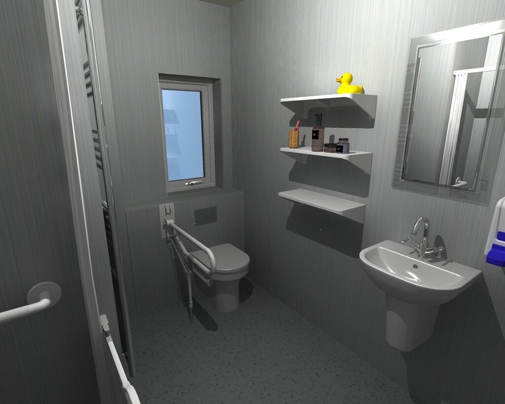 3D CAD design of Room 1 at Horsfall House, produced before installation began