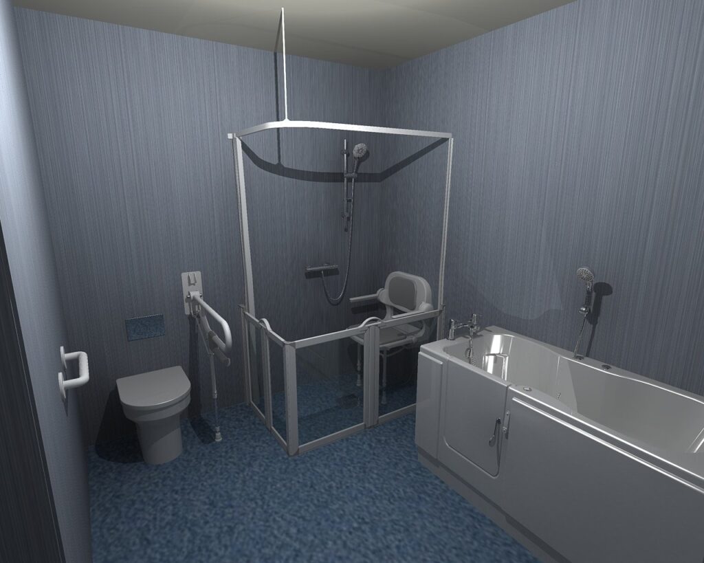 3D CAD design of Room 2 at Horsfall House, produced before installation began