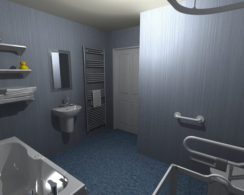 3D CAD design of Room 2 at Horsfall House, produced before installation began