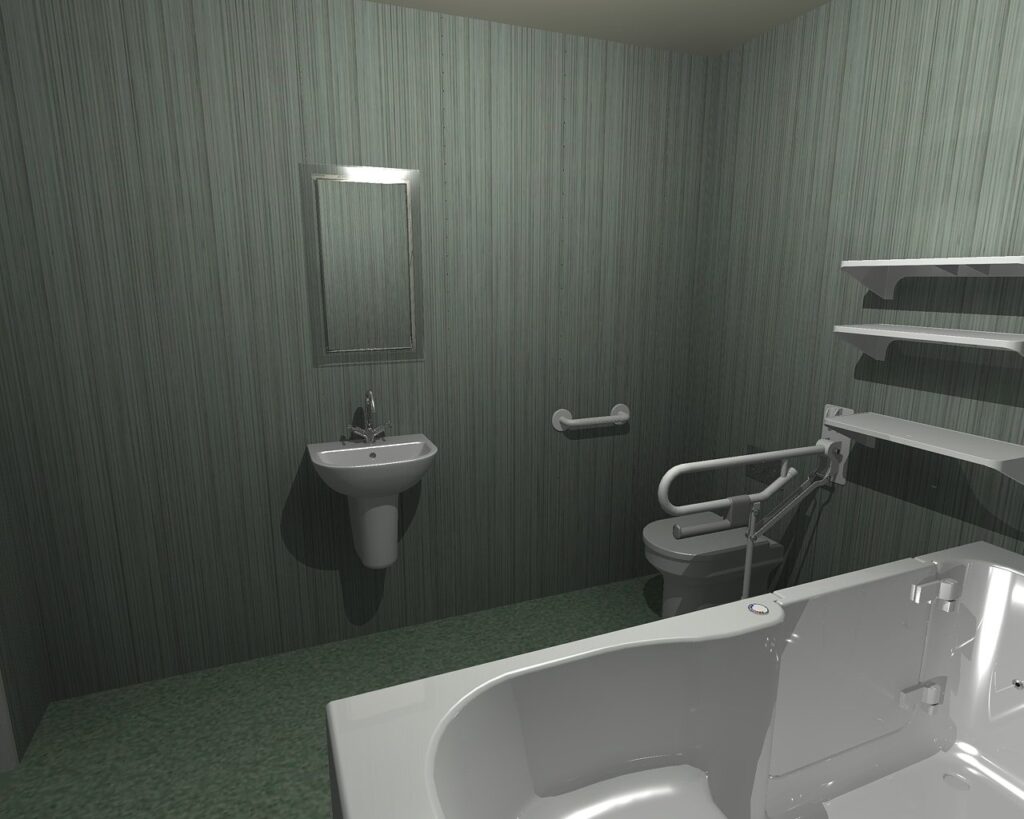 3D CAD design of Room 3 at Horsfall House, produced before installation began