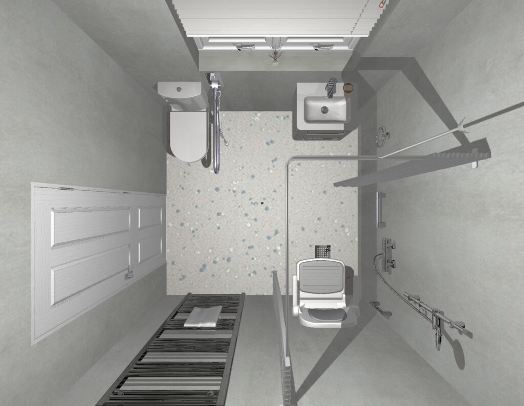 3D CAD design of Mark's full wet room, produced before installation began