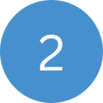 A white number 2 centered inside a solid blue circle on a light gray background, often used to indicate accessible bathrooms in care homes.