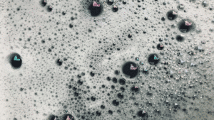 A close-up of bath bubbles.