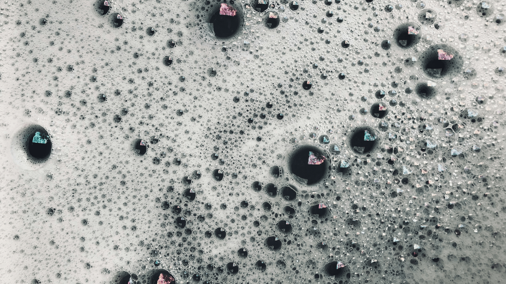 A close-up of bath bubbles.