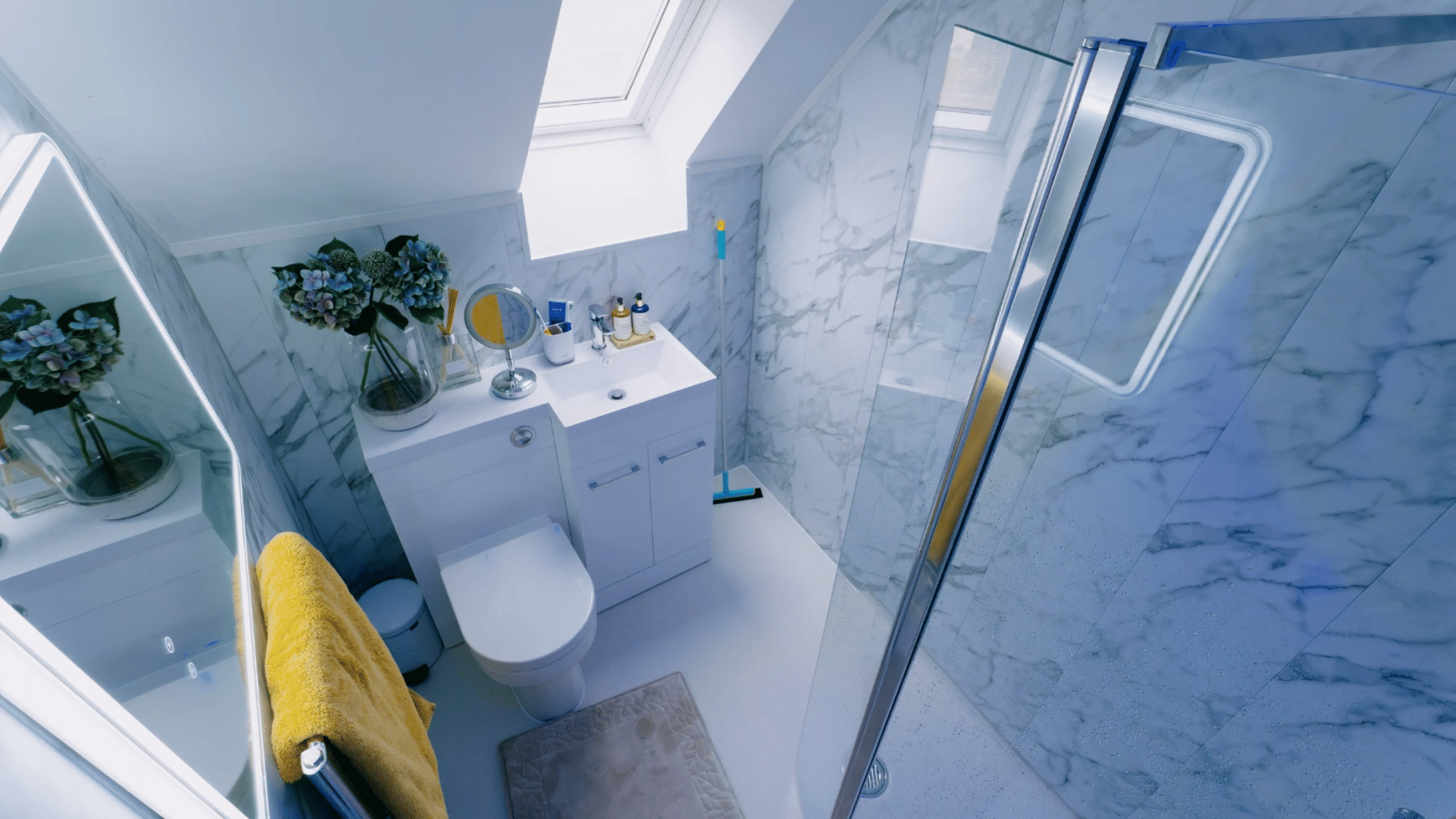 Full wet room installation in small bathroom by Age Care Bathrooms.