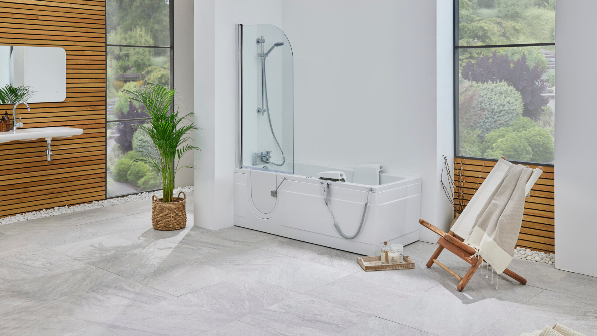 Walk-in bath option, "The Montana", supplied and installed by Age Care Bathrooms.