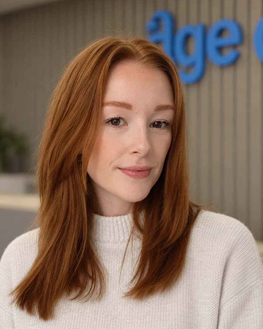 Mollie, head of our design team, at the Age Care Bathrooms office