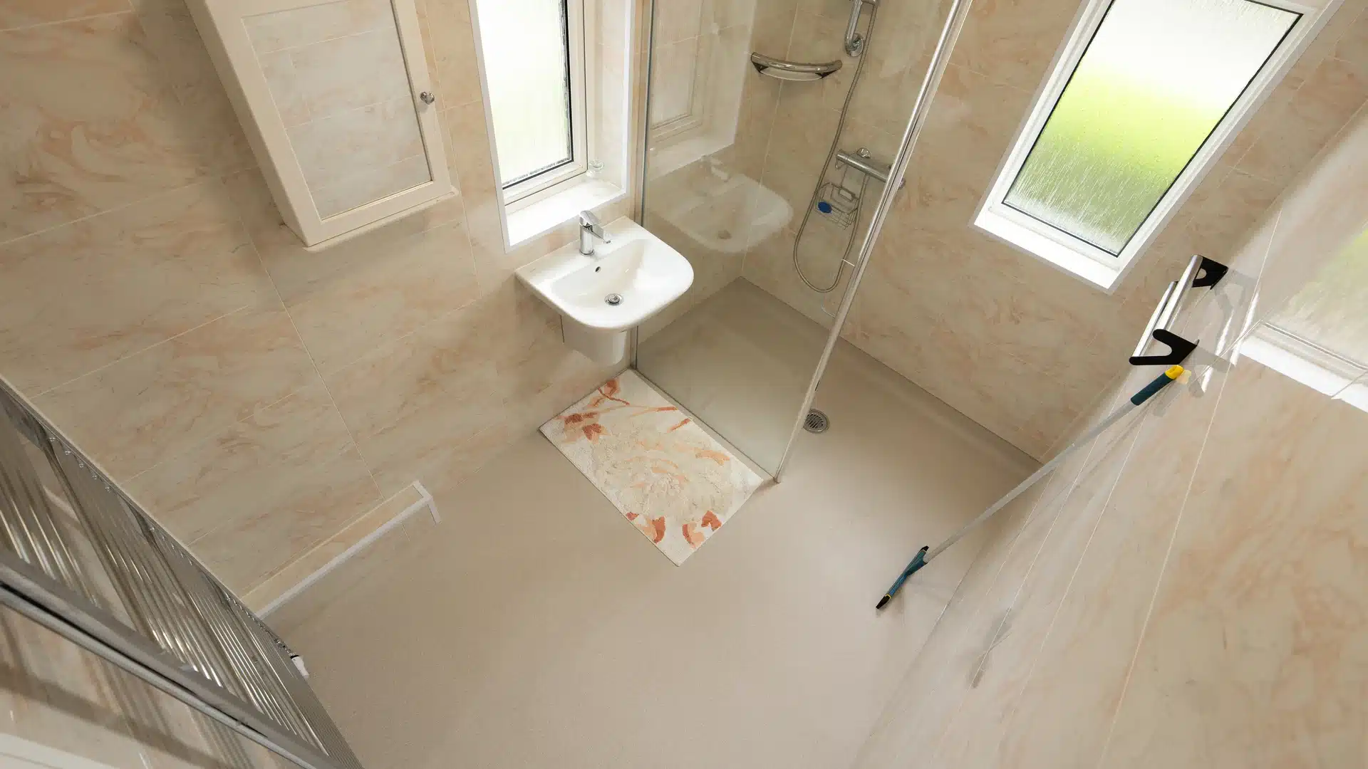 Paul's new accessible wet room designed and installed by the team at Age Care Bathrooms.