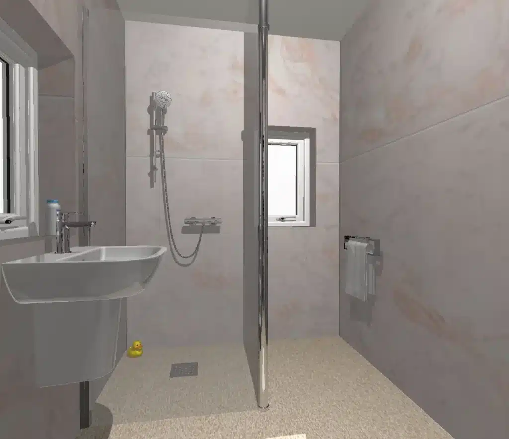 Paul's 3D design of his new proposed accessible wet room.