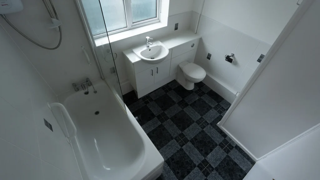 Tom's bathroom before work was completed by the team at Age Care Bathrooms.